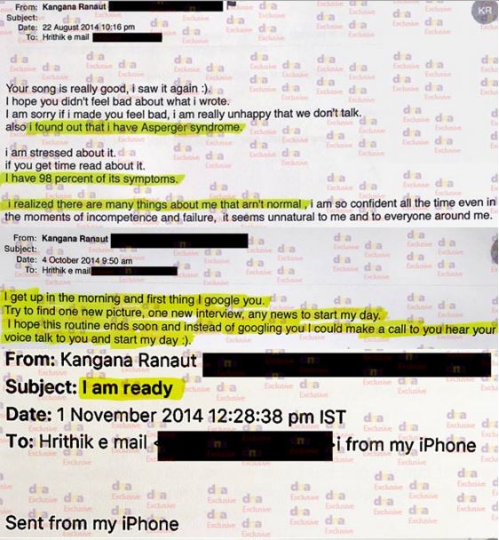 Hrithik and Kangana Emails