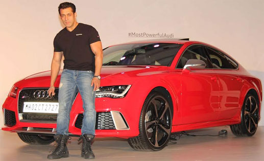 Salman posing with his classy Sportsback at Audi showrrom