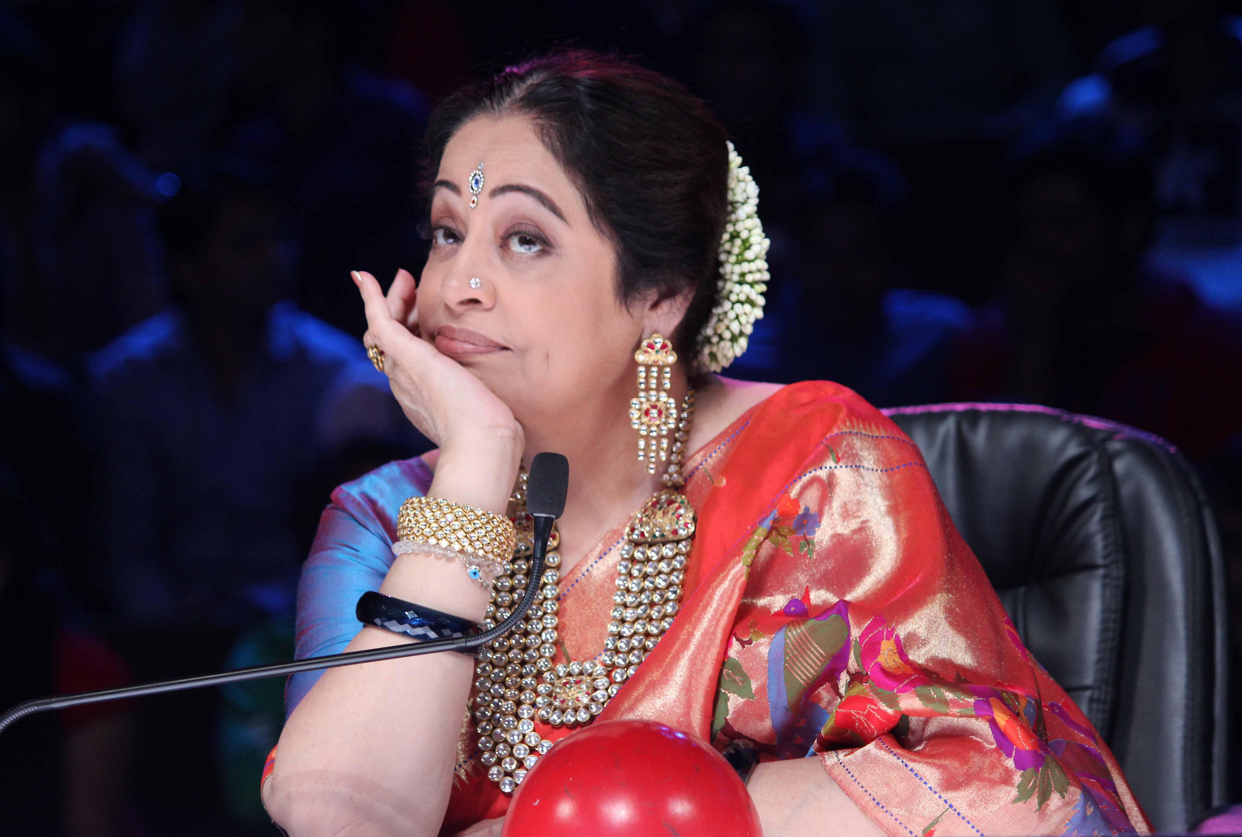 Actress Kirron Kher during the promotion of film Queen on the sets of India`s Got Talent Season 5 in Mumbai on  23rd February 2014. (Photo: IANS)