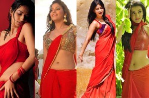 Actress Hot in Red Saree Photos