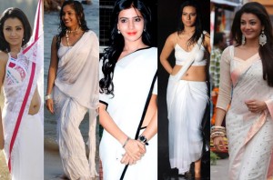 Tollywood Actress in White Saree Photos