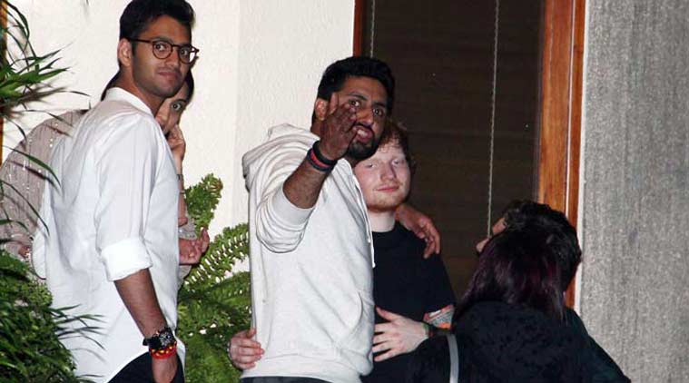 Abhishek Bachchan and Ed Sheeran in Mumbai