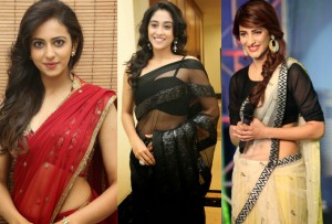 Telugu Actress in Transparent Saree Photos