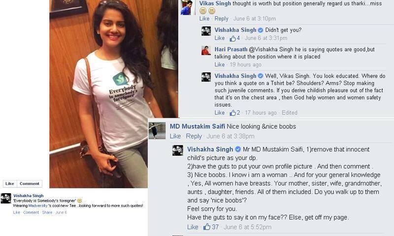 Vishaka Singh shoots down a vulgar comment