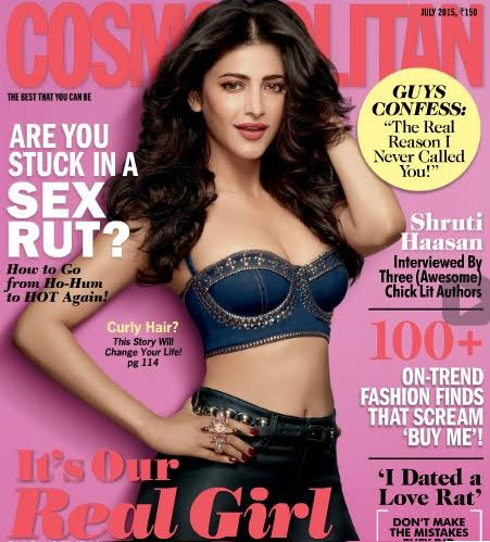 Shruti Hassan Hot Pose for Cosmopolitan Magazine