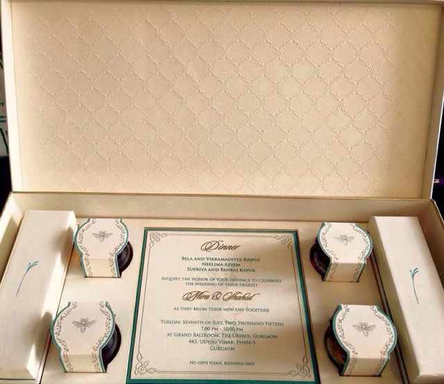 Shahid Kapoor Wedding Invitation Card