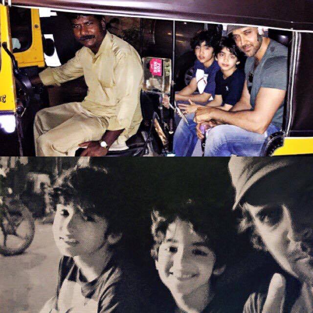Hrithik Roshan Auto Ride with his sons
