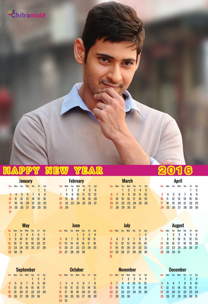 2016 Calendar with Telugu Actors