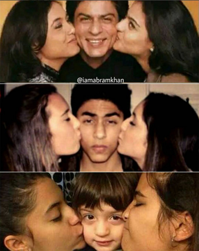 SRK with his sons Aryan and Abram