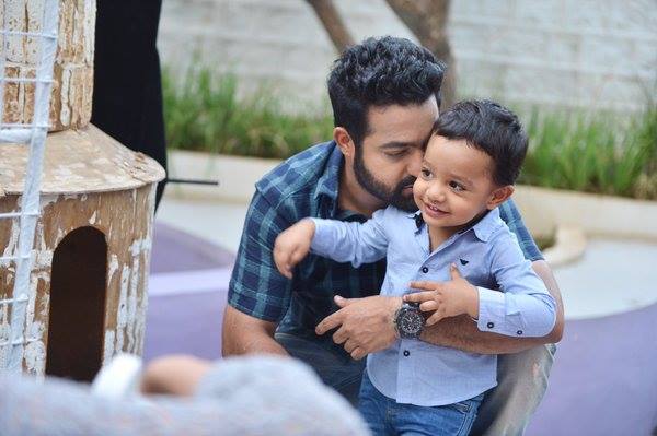 NTR with his son Abhay Ram Photos
