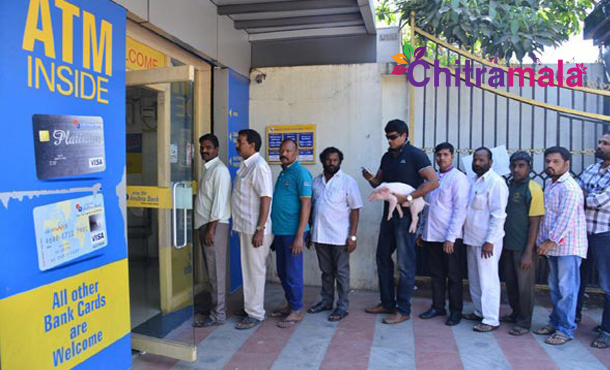 Ravi Babu with Piglet at ATM