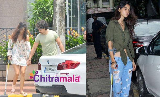 DishaPatani spotted with leg crutches