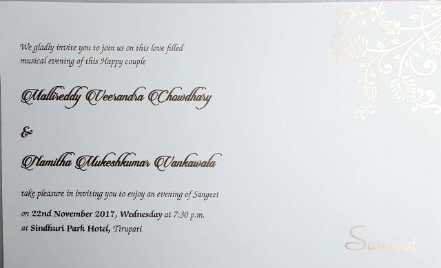 Namitha Marriage Invitation Card