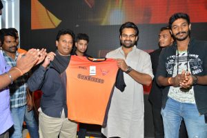 Sai Dharam Tej Launches Sunrisers T Shirt