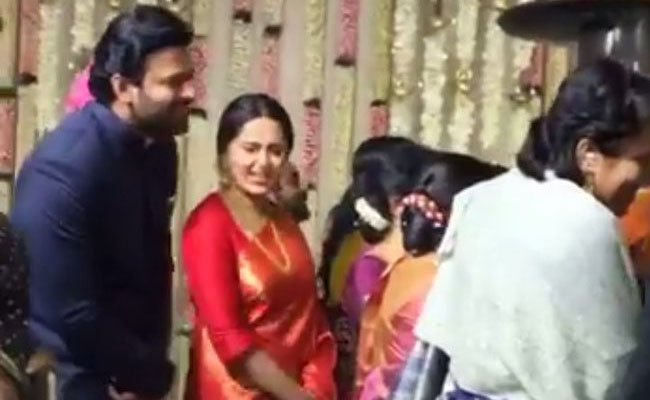 Prabahs and Anushka at Rajamouli son wedding